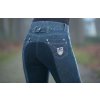 Nohavice jazdecké Miss Blink HKM, s celokoženým sedom, jeans blue