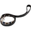 0043060 leather dog leash with geometric pattern etp00004