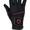 Rukavice Multicolor Logo Equestro, pre dospelých, black/fuchsia