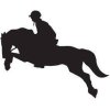 Nálepka na auto HKM, parkúrový kôň 2, čierna