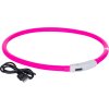 Obojok pre psov LED HKM, svietiaci, pink