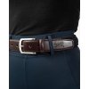 Opasok elastický kožený Fager, brown/navy