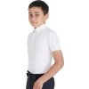 Tričko na preteky Slim Fit Equestro, chlapčenské, biele