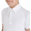Tričko na preteky Slim Fit Equestro, chlapčenské, biele