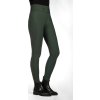 Legíny jazdecké Jil High Waist HKM, s gripom na kolenách, olive green