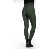 Legíny jazdecké Jil High Waist HKM, s gripom na kolenách, olive green