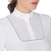 Tričko na preteky Jersey Rhinestone Equestro, dámske, biele
