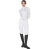 Tričko na preteky Jersey Rhinestone Equestro, dámske, biele