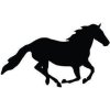Nálepka na auto HKM, kôň v cvale, čierna