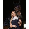 Tričko na preteky Crystal Champion Equestrian Stockholm, s krátkym rukávom, dámske, dark ocean blue/white