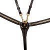 Poprsník Brass Clincher Equestro, tmavohnedý (Varianta COB)