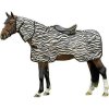 Deka jazdecká Zebra HKM, proti hmyzu, s krkom, biela/čierna