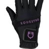Rukavice Multicolor Logo Equestro, pre dospelých, black/purple