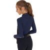 Tričko multifunkčné Training Polo EQUESTRO, dievčenské, navy blazer (Veľkosť 10 rokov)