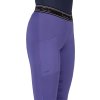 Legíny jazdecké Eden QHP, s gripom, dámske, purple sunset