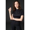 Tričko so zipsom FIR-Tech CATAGO, s krátkym rukávom, dámske, čierne
