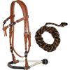 Set uzdečky a oťaží Bosal Bicolor Pool's, COB/FULL, cognac