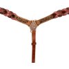 Poprsník westernový Braided Leather Decorations Pool's, COB/FULL, cognac