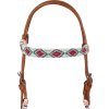 Set uzdečky a oťaží Bosal Beaded Pool's, COB/FULL, cognac