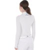 Tričko súťažné Tulle Stretch Equestro, s dlhým rukávom, dámske, biele