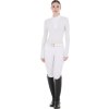 Tričko na preteky Tulle Stretch Equestro, s dlhým rukávom, dámske, biele