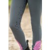 Legíny jazdecké Pony Dream II HKM, s gripom, detské, grey/green