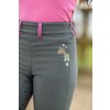 Legíny jazdecké Pony Dream II HKM, s gripom, detské, grey/green