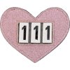 Číslo štartovné Heart QHP, 1 ks, trojmiestne, pink