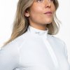 Tričko na preteky Nathalie Fager, s dlhým rukávom, dámske, biele