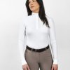 Tričko na preteky Nathalie Fager, s dlhým rukávom, dámske, biele