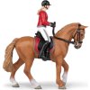 Figúrka PAPO, kôň v kroku s jazdkyňou