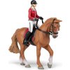 Figúrka PAPO, kôň v kroku s jazdkyňou