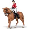 Figúrka PAPO, kôň v kroku s jazdkyňou