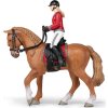 Figúrka PAPO, kôň v kroku s jazdkyňou