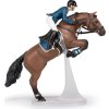 Figúrka PAPO, skákajúci kôň s jazdcom