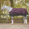 Deka výbehová QHP, s fleecom, wine red (Dĺžka chrbta 90 cm	)