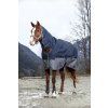 Deka výbehová Tyrex Equithème, s krkom, 200 g, navy/grey (Dĺžka chrbta 100 cm)