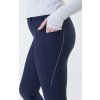 Legíny jazdecké Easefit Horseware, s gripom, zimné, dámske, core navy
