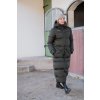 Kabát jazdecký Arctic Puffer UHIP, dámsky, zimný, predĺžený, dark green
