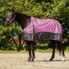 Deka výbehová QHP, s fleecom, cheery pink (Dĺžka chrbta 135 cm	)