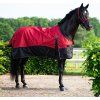 Deka výbehová QHP, s fleecom, sunset red (Dĺžka chrbta 135 cm	)