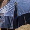 Deka výbehová QHP, s fleecom, misty blue (Dĺžka chrbta 135 cm	)