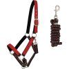 Set ohlávky s vodítkom QHP, sunset red (Veľkosť COB)