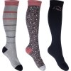 Podkolienky jazdecké Miami HKM, 3 páry, grey/black