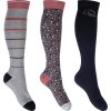 Podkolienky jazdecké Miami HKM, 3 páry, grey/black