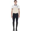 Tričko Polo Training Bicolor EQUESTRO, pánske, beige/white (Veľkosť 	L)