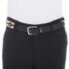 Opasok kožený Polo S Equestro, black/pink/beige