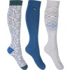 Podkolienky jazdecké Florida HKM, 3 páry, grey/deep blue