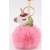 Prívesok na kľúče Unicorn Equipage, s kožúškom, pink