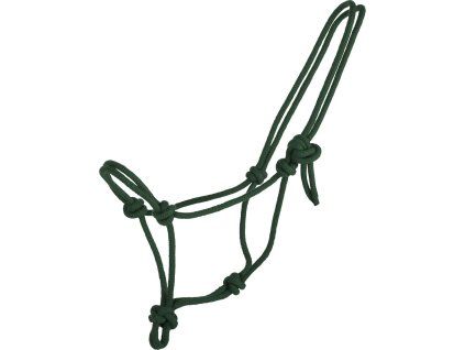 Provazová ohlávka Basic Q-essentials, dark green (Velikost SHETTY)